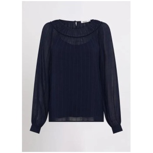 Lacey Jacquard Long Sleeve Blouse