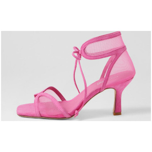 Liarna Bright Pink Suede Mesh Sandals