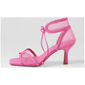 Liarna Bright Pink Suede Mesh Sandals