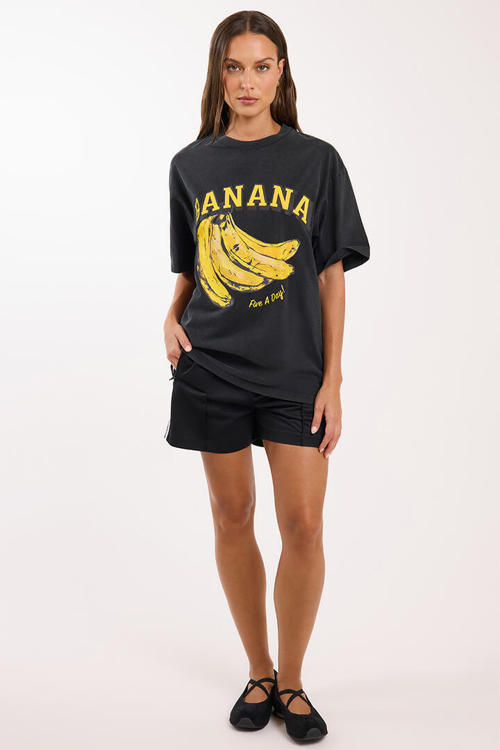 Liido Banana Oversized Tee Washed Black