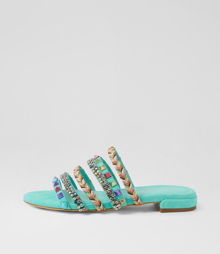 Linea Aqua Multi Suede Slides