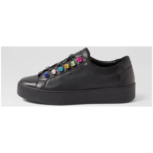 Lisett Black Bright Multi Leather Jewels Sneakers