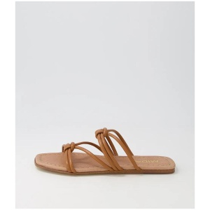 Lolli Dark Tan Leather Sandals