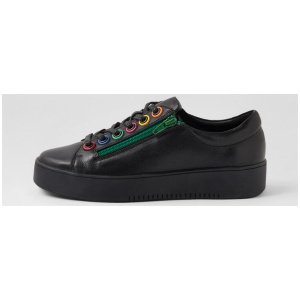 Lubu Black Bright Trim Leather Sneakers