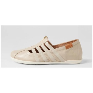 Lussia W Almond Leather Elastic Flat Shoes