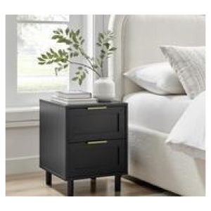 Maggy 2 Drawer Bedside Table Black