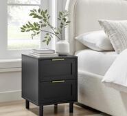 Maggy 2 Drawer Bedside Table Black