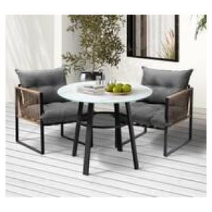 Makkari 2 Seater Outdoor Dining Set Grey