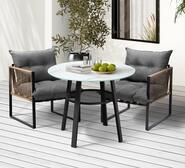 Makkari 2 Seater Outdoor Dining Set Grey