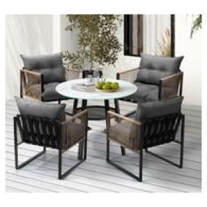 Makkari 4 Seater Outdoor Dining Set Grey