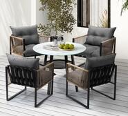 Makkari 4 Seater Outdoor Dining Set Grey