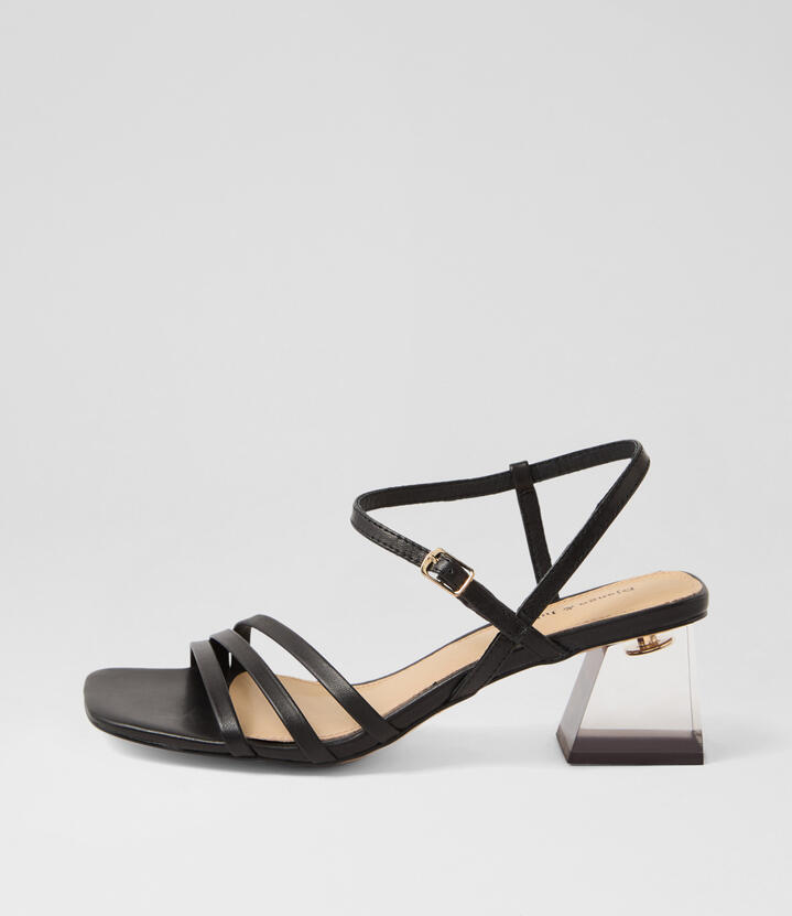 Marian Black Leather Sandals