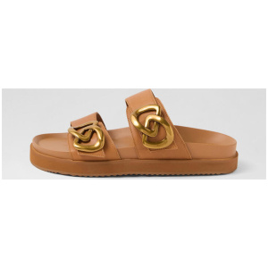 Meadow Coconut Tan Leather Slides