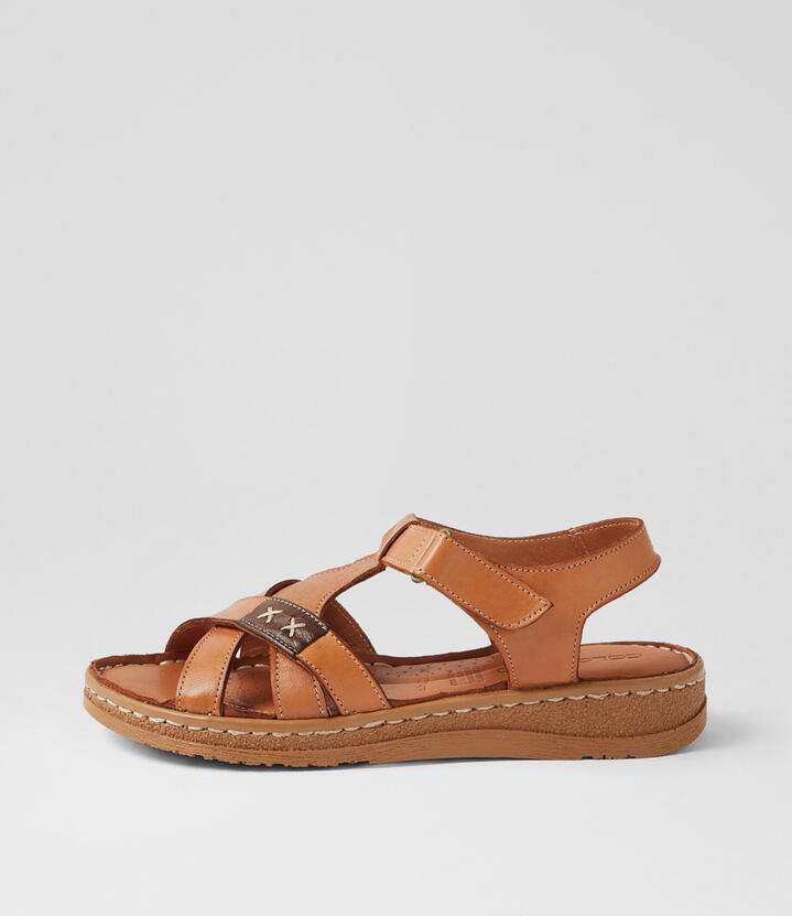 Melody Tan Leather Sandals