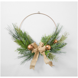 Metal Wreath With Bow And Bells
