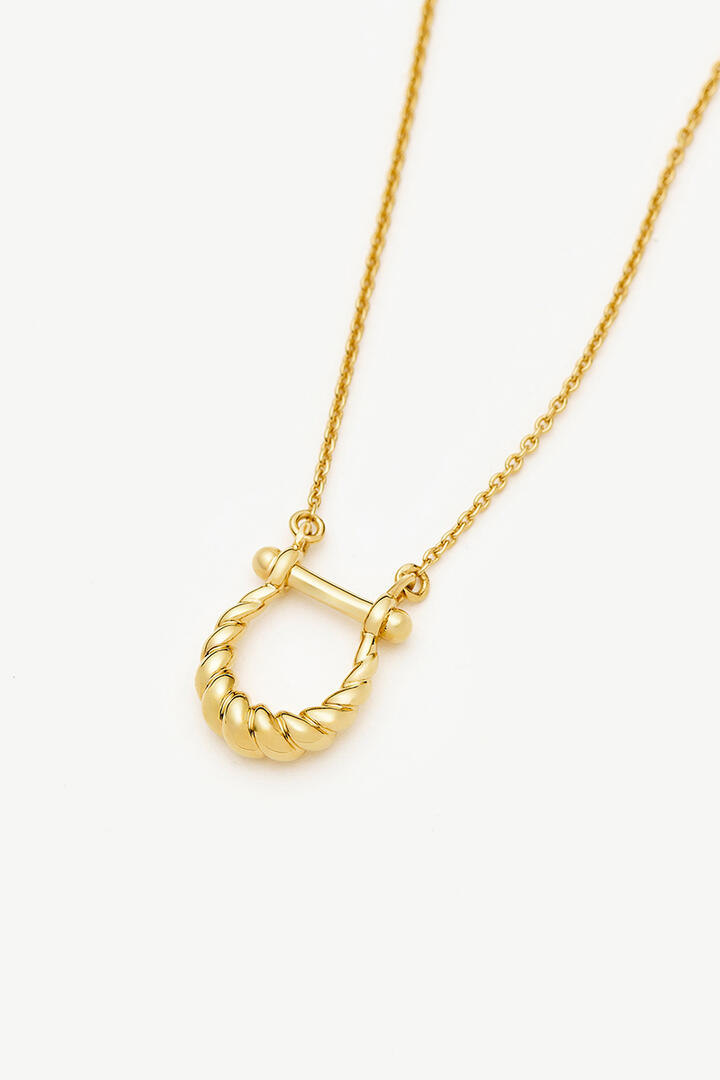 Missoma Lunar New Year Horseshoe Pendant Necklace Gold