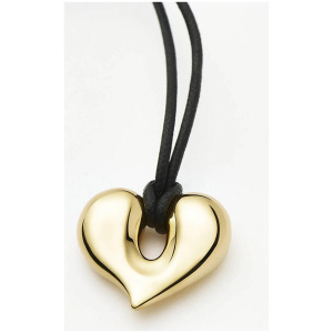 Missoma Molten Heart Pendant Cord Necklace Gold