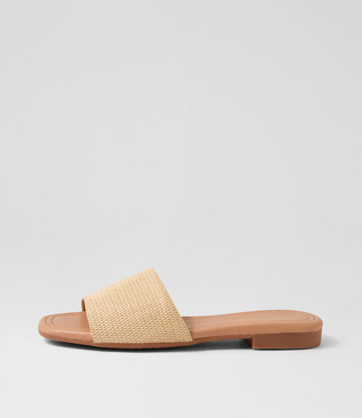 Nahlas Natural Synthetic Raffia Slides
