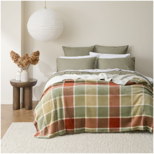 Naila Check Sherpa Blanket Single