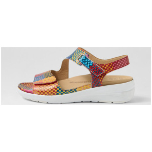 Nila Xw Bright Check Multi Leather Sandals