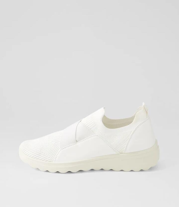 Noemi White Knit Sneakers