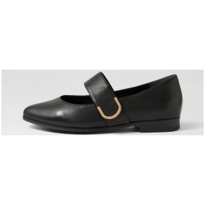 Okla Xf Black Leather Flat Shoes