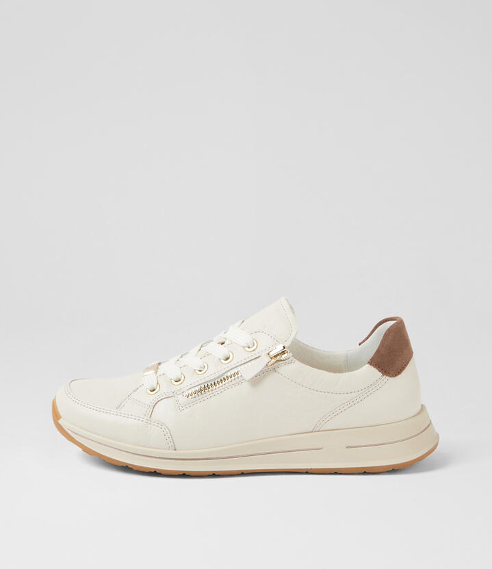 Osaka 01 Crème Sesame Leather Suede Sneakers