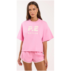 P.E Nation Heads Up Crop Tee Prism Pink