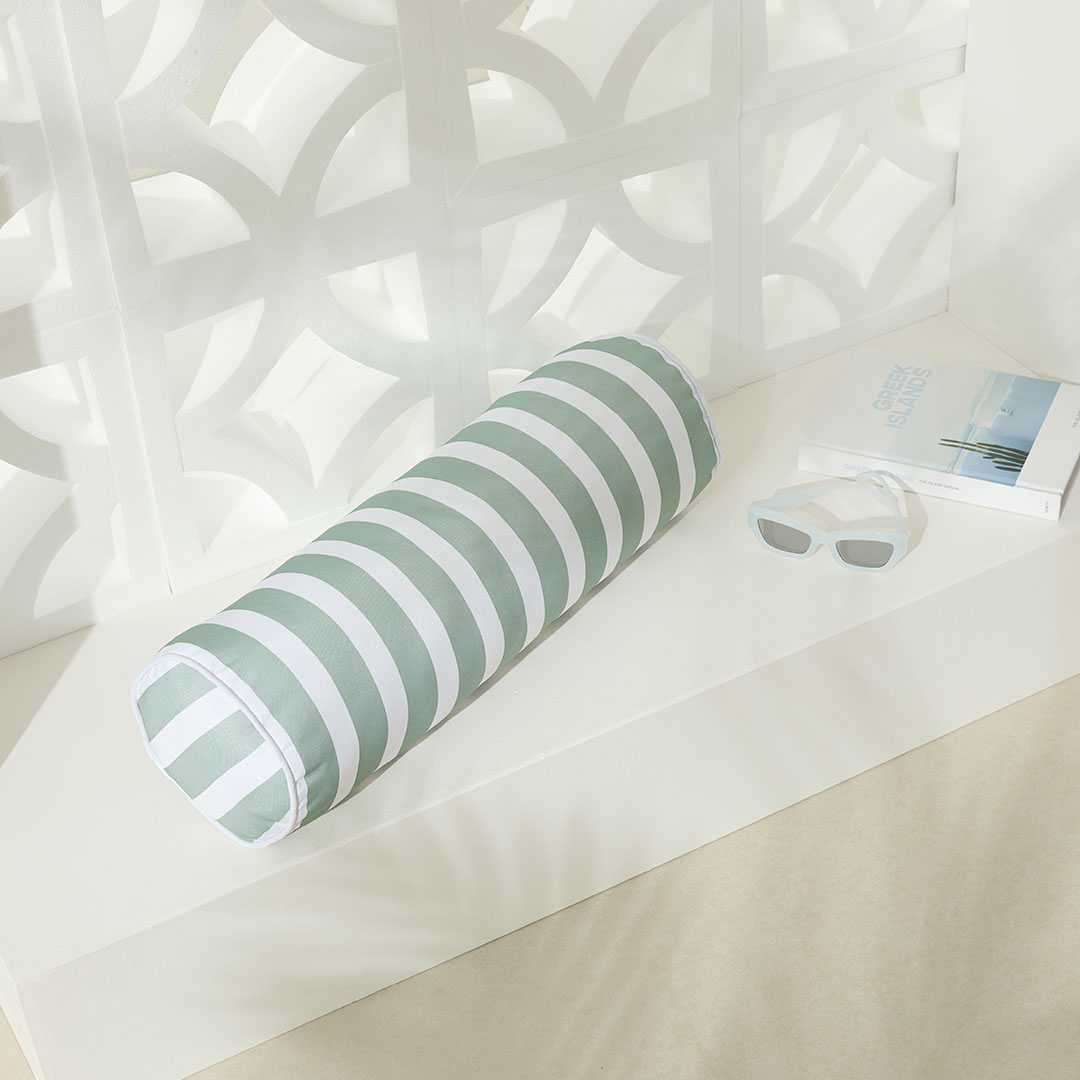 Panama Stripe Bolster Outdoor Cushion