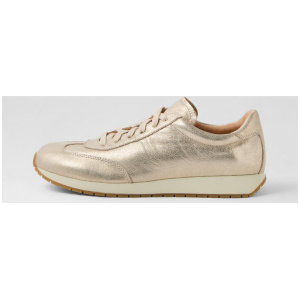 Parisy Beige Gold Leather Sneakers