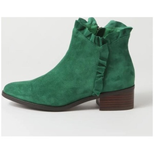 Pepper Dark Emerald Suede Ankle Boots
