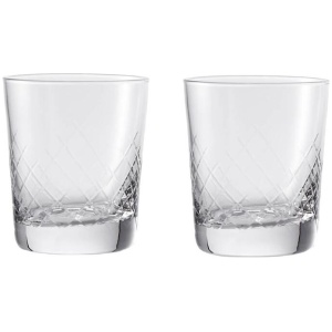 Premium Luxe Set of 2 Pressed Double Old Fashion Glass II Size 9.5X7.8cm by Cellar