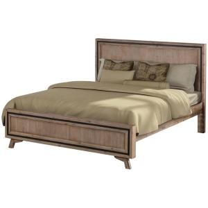 Queen Size Silver Brush Bed Frame in Acacia Wood Construction