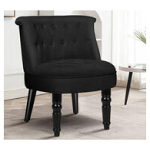 Rayan Velvet Wingback Armchair Black 1 Seater