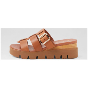 Rhodes Dark Rum Toffee Leather Sandals