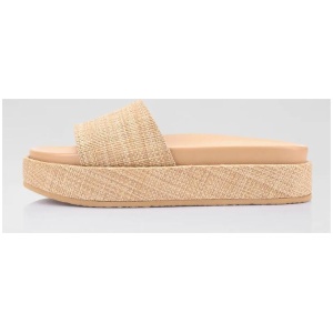Romy Natural Raffia Slides