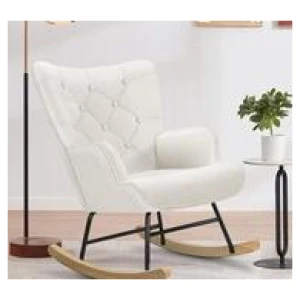 Roofa Boucle Rocking Chair White 1 Seater