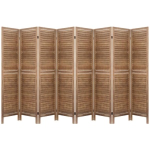 Room Divider Screen 8 Panel Privacy Wood Dividers Stand Bed Timber Brown