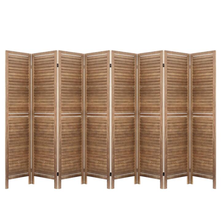 Room Divider Screen 8 Panel Privacy Wood Dividers Stand Bed Timber Brown