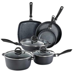 STONE Cast Aluminium 6 Piece Cookware Set with Grill Pan by Baccarat