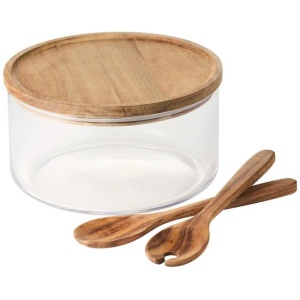 Salt & Pepper Gibson Serving Bowl with Lid & Server - 4 Piece Set