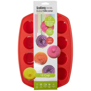 Scullery Kolori Silicone 12 Cup Muffin Pan Red