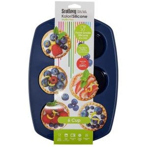 Scullery Kolori Silicone 6 Cup Muffin Pan Navy