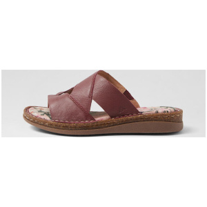 Selse Burnt Red Leather Slides