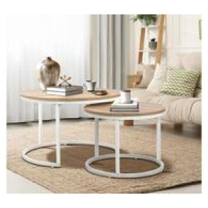 Set Of 2 Bengali Nesting Coffee Table Neutral