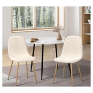 Set Of 2 Fely Dining Chairs Neutral 2 Seater