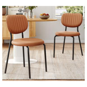Set Of 2 Fria Dining Chairs Brown