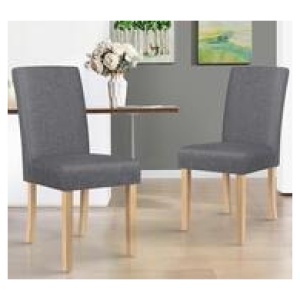 Set Of 2 Georgy Fabric Dining Chair Grey