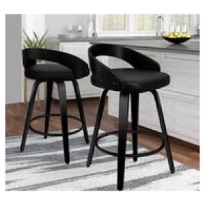 Set Of 2 Keboy Bar Stools Black