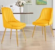 Set Of 2 Luster Dining Chair Yellow